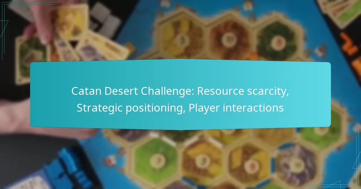 Catan Desert Challenge: Resource scarcity, Strategic positioning, Player interactions