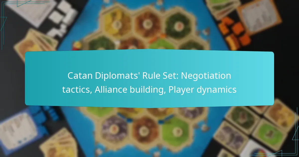 Catan Diplomats’ Rule Set: Negotiation tactics, Alliance building, Player dynamics