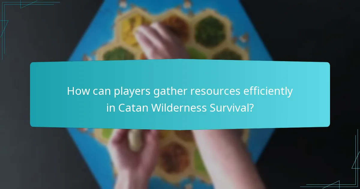 How can players gather resources efficiently in Catan Wilderness Survival?