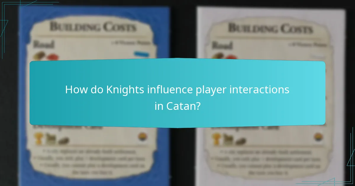 How do Knights influence player interactions in Catan?