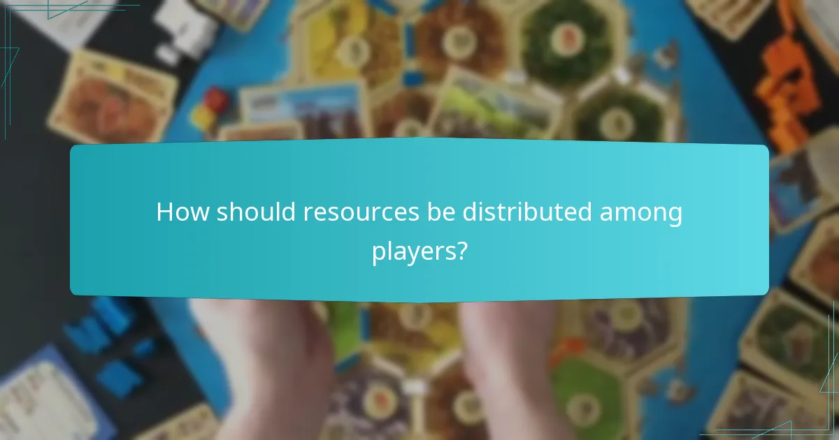 How should resources be distributed among players?