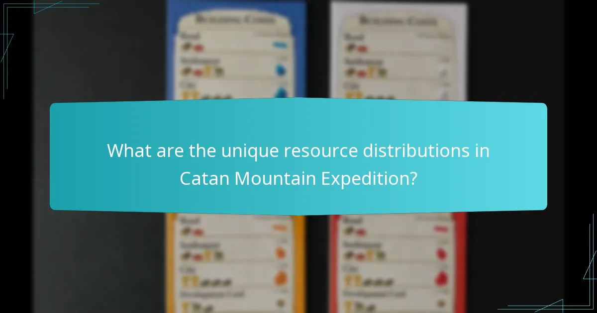 What are the unique resource distributions in Catan Mountain Expedition?